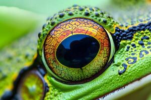 Exploring the Intricate Details A Close-Up Look at Amphibian Eye Structures, Revealing the Wonders of Nature's Design with Stunning Macro Photography. photo