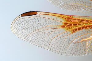 Dragonfly Wing's Intricate Network A Close-Up Look at the Veins and Cells of a Dragonfly's Wing, Revealing Nature's Complex Design with Stunning Detail and Clarity. photo