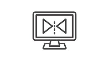 animado dois Setas; flechas choque em uma computador tela video