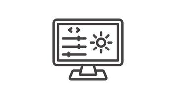 animado computador tela com brilho controles para seu projeto video