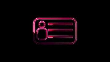 ID Card icon Identification cards outline icon. neonriver's license Identification card symbol.Personal data check with chick icon animation.identification icon animated, id card concept. video