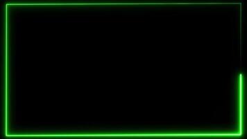 Abstract glowing neon rectangle border frame , Animation of glowing neon rectangles abstract background. Abstract neon light rectangle frame and seamless loop pattern video