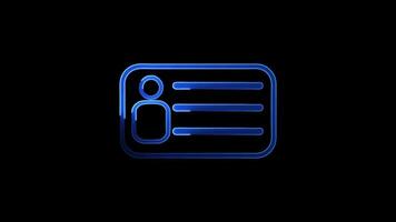 User account on computer window. Animated symbol icon 4K. ID Card icon. identity card icon animation. personal data files or id video