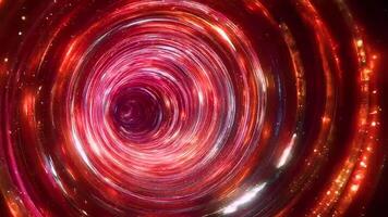 3d render abstract red tunnel with particle , circle and line video