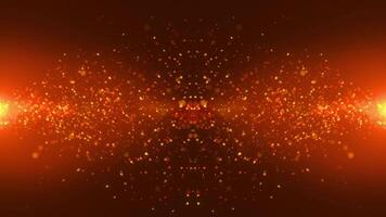 Sparks fly out of the fire. Abstract glowing particles of burning fire, fire flares. Sparks flying from side to side video
