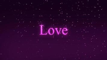 Valentine's day animation. Text love with background made of particles and hearts video