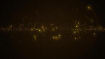 Cosmic space of particles. Galaxy glowing. Abstract form particle and motion background. Animation cyber or technology video