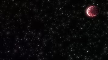 Animated asteroid in space. Animation of a falling burning meteorite. . An asteroid, comet, meteorite glows and enters the Earth's atmosphere video