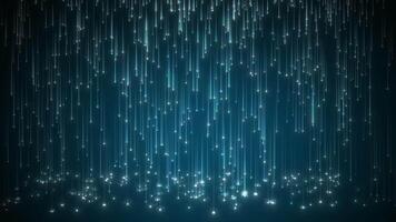 Animation of rain with drops falling on the floor. Animation of rain with a glowing effect. Digital rain. 4K animation. looped video