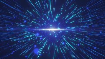 Meteor shower particles with stars, bokeh particles. Animated rain of particles flying towards you. Lines of particles with a light effect that changes the glow video