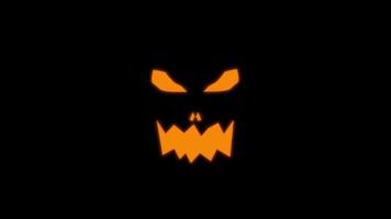 Halloween animation of a glowing face. Animation of a glowing moving face that is approaching in the background video