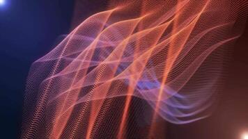 Abstract digital dynamic particle waves. Multi-wave data streams. Animation background. Light abstract background waves of particles. Abstract glowing digital cyber wave composed of particles. video