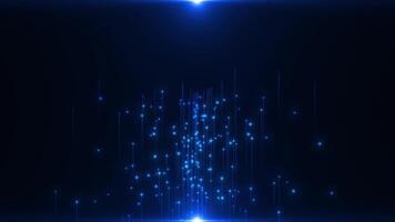 Particles. Lines of particles appear from a strip of light below and fly upward. Star particles video
