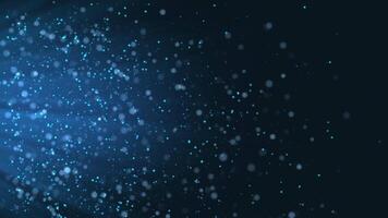 Glowing blue particles emanating from the beam of light on the left. Bokeh blur effect video