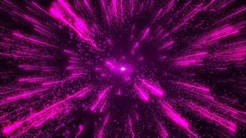 Particle explosion, Meteor shower with stars, Bokeh Particles. Animated rain of particles flying towards the meeting video
