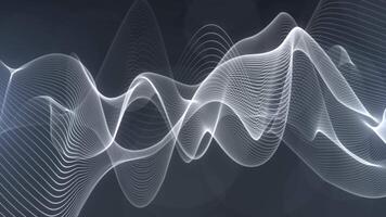 Abstract digital dynamic particle waves. Animation background. Light abstract background waves of particles. Abstract glowing digital cyber wave composed of particles and dots. video