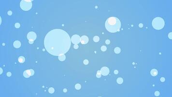 Particle bubbles background. White bursting bubbles of particles on a blue background. Flying abstract blue particles with light background. Magic dust video