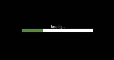 Animation of a green loading indicator from 0 to 100 with text on a black background. Progress bar video