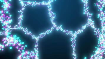 Abstract background of flying particles forming a DNA pattern video