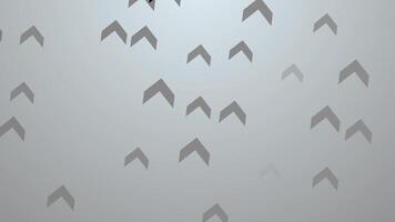 Animation of abstract arrows going up. Background of moving arrows. On a gradient gray background. 4K. Looped. video