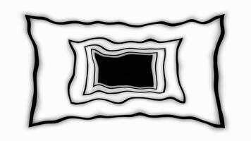 Square black endless tunnel on white background. Endless flight through square tunnel. video