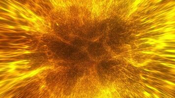 Shining gold particles, dast glitter flowing and swirling in against a dark background. Particle background. Beautiful bokeh. Seamless looping animation video