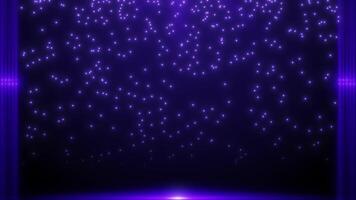 Light beams restricting particle movement. Purple particles falling on laser. Particle background. Seamless looping animation video