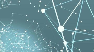 Abstract futuristic background with interweaving lines, dots and triangles, digital technology, big data, high speed connection visualization. Plexus video