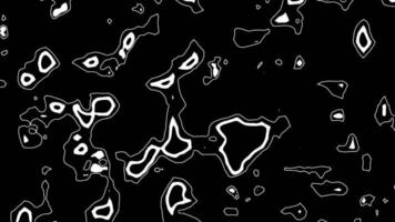 Abstract animated contour topographic contour map or topographic texture. Card scanner. Moving waves on a black background. Looping animation. video