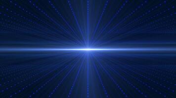 Digital animation, technology background. A stream of particles with a beam of light in the center. The lines and points of the cyber grid form information blocks, large data fields. video