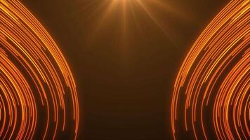 Animation abstract background with colorful glowing neon lines. Lines background. Lines movement from corners down. 4K. video