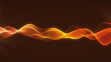 Wave of particles. A flaming stream of particles forming a wave. Bokeh effect. 4k resolution video