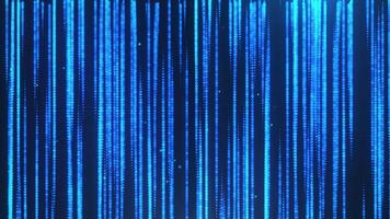 Digital animation of frequency rain. Downward movement of the particle flow. 4K. Abstract digital technology background, animated cyber or technology background. video