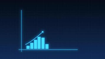 Digital blue bar graph with growing business concept. Technological diagram with grid. Abstract background. video