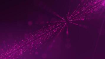Pattern, flow and ray of light of futuristic particles. Particle flow moving towards video
