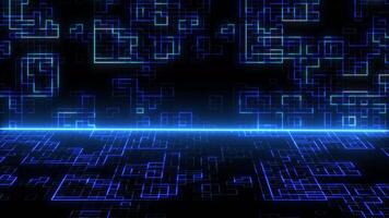 Background consisting of square elements, sci-fi mesh, technology glowing surface. video