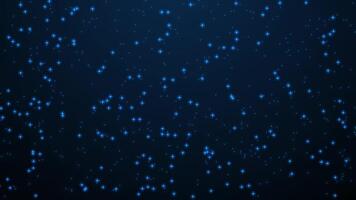 Abstract glowing blue particles of fall shiny twinkling glitter stars. Shiny sparkle rain. Background New Year and Christmas. Seamless loop video