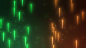 Abstract flying upwards sparkle particles. Movement of a stream of glowing bright lines of particles on a background. Seamless loop video