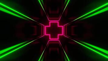 Green and Pink Abstract Room with Neon Light Background VJ Loop in 4K video