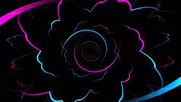 ciano e Rosa espiral comovente néon luz túnel fundo vj ciclo dentro 4k video