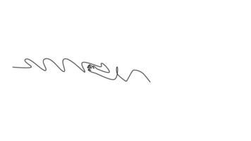 Animated self drawing of continuous line draw professional male swimmer in breaststroke style in pool lane, stroking, immersing, and lifting out of water to breathe. Full length single line animation video