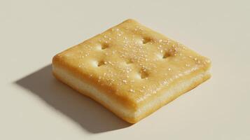 A square of crackers on a white surface photo