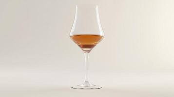 A Glass of Amber Liquid, Elegant Still Life Photography on Neutral Background photo