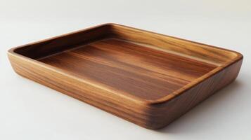 Elegant Handcrafted Wooden Rectangular Tray, Perfect for Serving or Home Decor, Showcases Natural Wood Grain and Smooth Finish, Adds Rustic Charm to Any Space photo