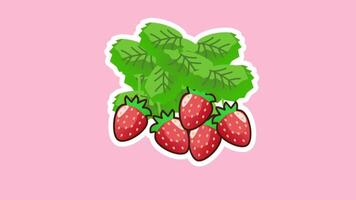 A compact pile of bright red strawberries with green leaves stands out vibrantly against the gentle pink background, symbolizing freshness and unity video