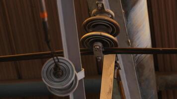 Industrial Pulleys and Cables in Factory Setting video