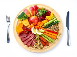 A plate with a variety of different foods on it photo
