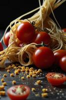 A pile of spaghetti photo