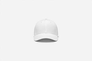 A white baseball cap on a plain surface photo