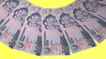 7 Radiant Looping Design 50 Won Curency of North Korea video